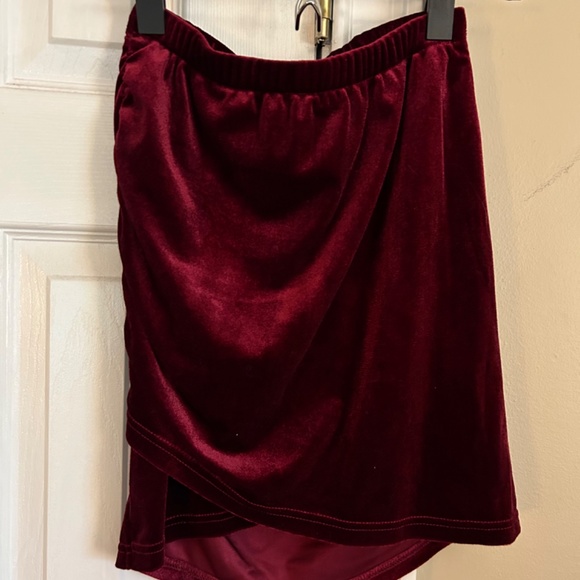 Lulus Red Velvet Skirt - Picture 2 of 5